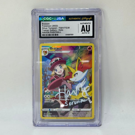 CGC x JSA - Braixen - TG01/TG30 - Signed by Haven Paschall