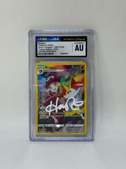 CGC x JSA - Braixen - TG01/TG30 - Signed by Haven Paschall