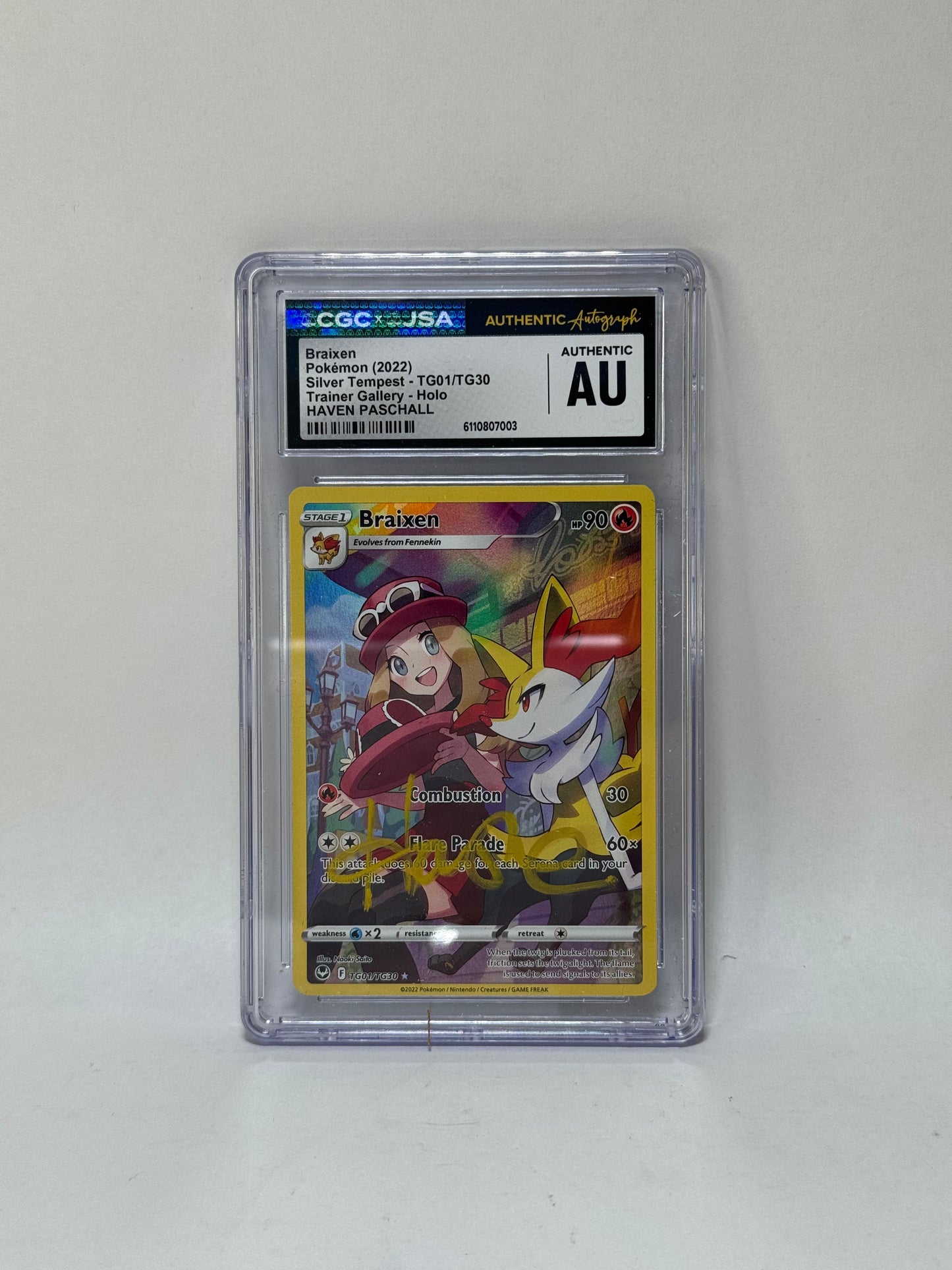 CGC x JSA - Braixen - TG01/TG30 - Signed by Haven Paschall