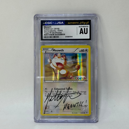 CGC x JSA - Meowth - 53/83 - Signed by Matthew Sussman