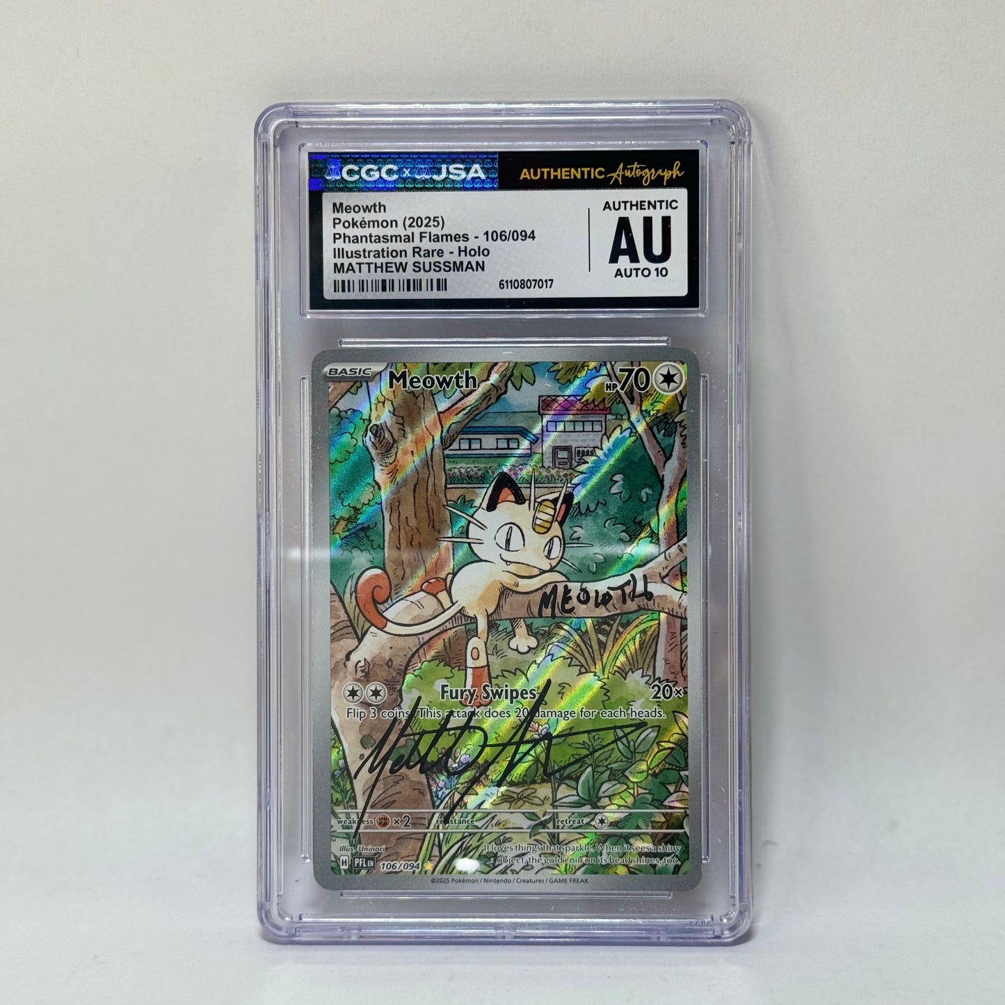 CGC x JSA - Meowth - 106/94 - Signed by Matthew Sussman