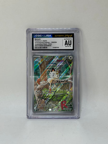 CGC x JSA - Meowth - 106/94 - Signed by Matthew Sussman