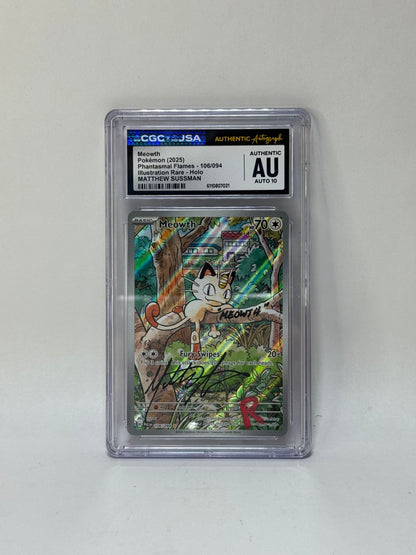CGC x JSA - Meowth - 106/94 - Signed by Matthew Sussman