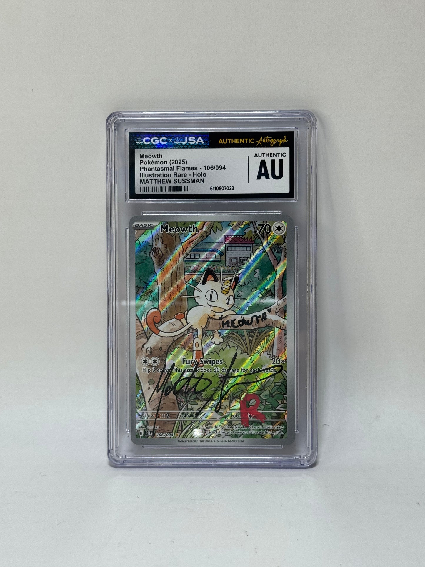 CGC x JSA - Meowth - 106/94 - Signed by Matthew Sussman