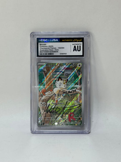 CGC x JSA - Meowth - 106/94 - Signed by Matthew Sussman