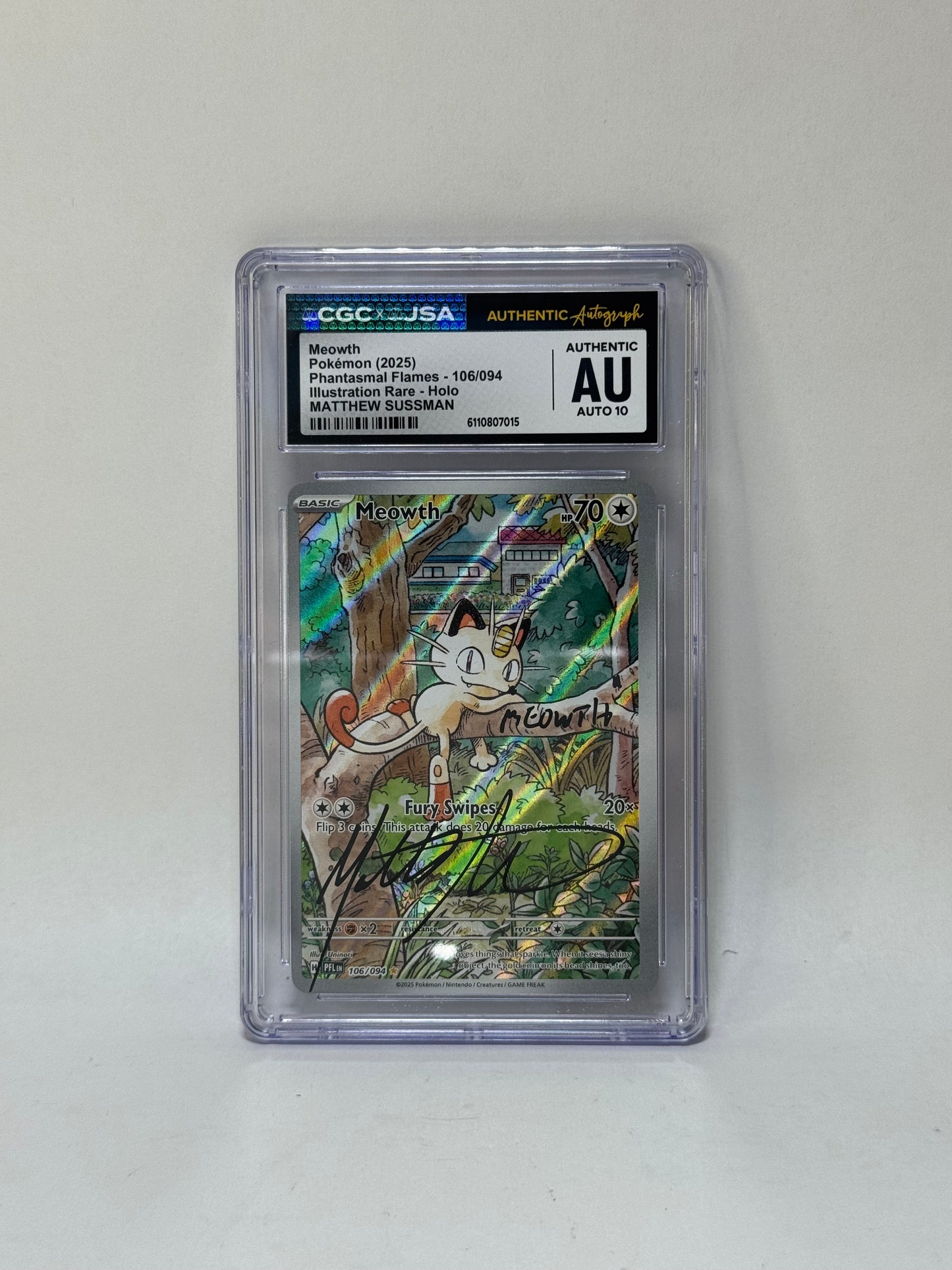 CGC x JSA - Meowth - 106/94 - Signed by Matthew Sussman