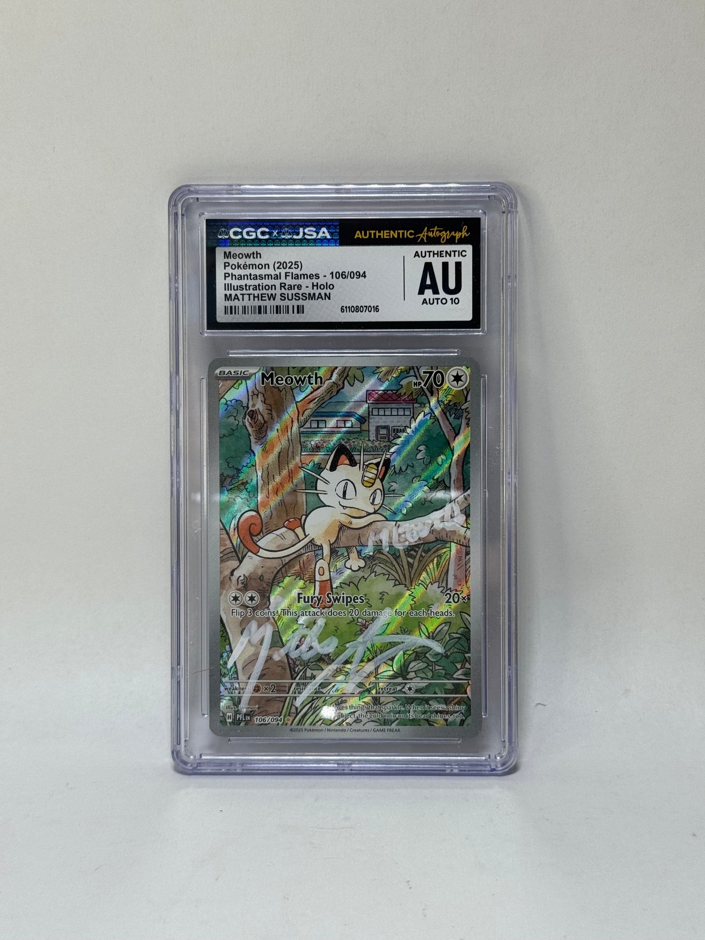 CGC x JSA - Meowth - 106/94 - Signed by Matthew Sussman