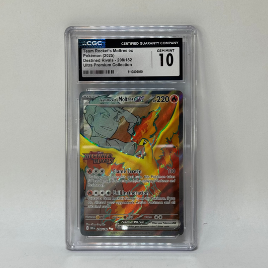 CGC - Team Rocket's Moltres EX - 208/182 - GEM MINT 10
