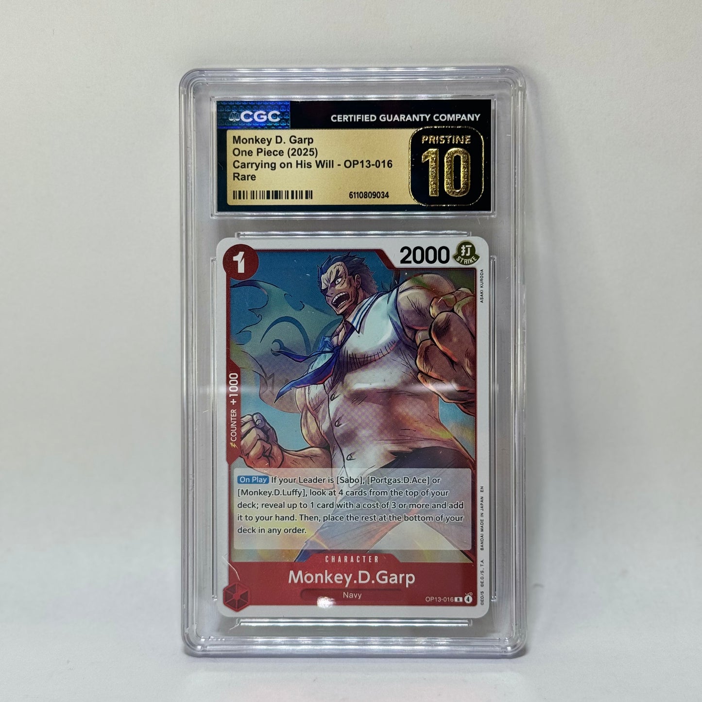CGC - Monkey D. Garp - OP13-016 - PRISTINE 10