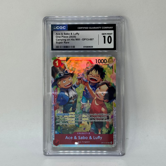 CGC - Ace & Sabo & Luffy - OP13-007 - GEM MINT 10