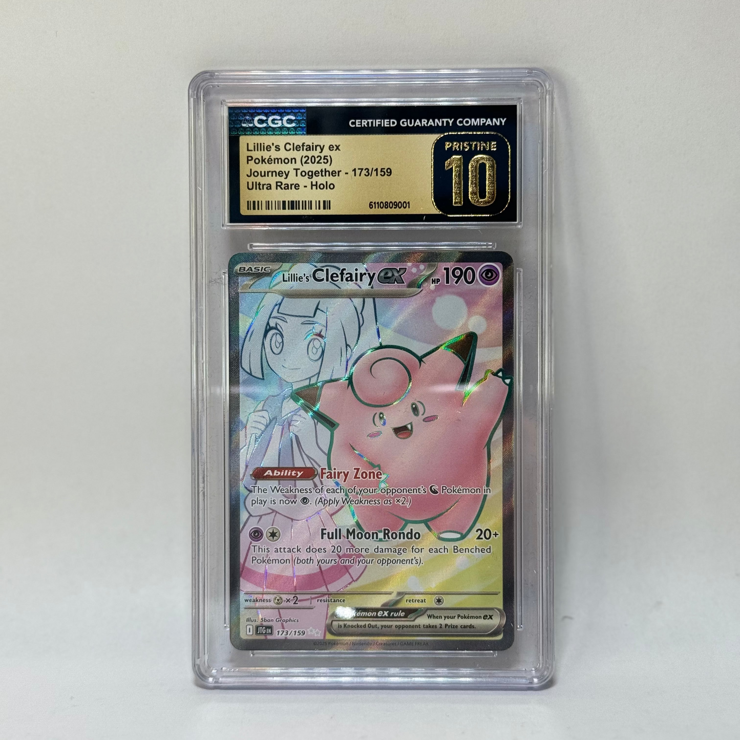 CGC - Lillie's Clefairy EX - 173/159 - PRISTINE 10