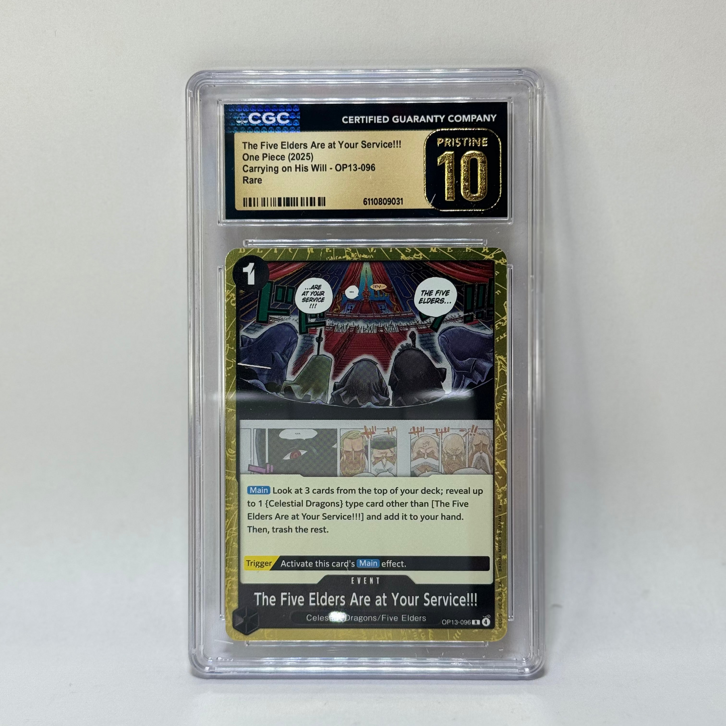 CGC - The Five Elders Are at Your Service!!! - OP13-096 - PRISTINE 10